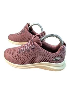 Skechers Ladies UltraFlex Bungee Slip On Sneaker Tennis Shoes Mauve Women's 6.5